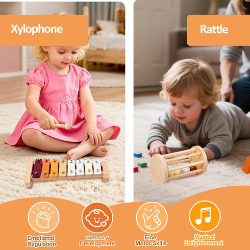 6-12 6-12-18 Wooden Montessori Toys for Months,Montessori Baby Blocks Toy for Months,Shape