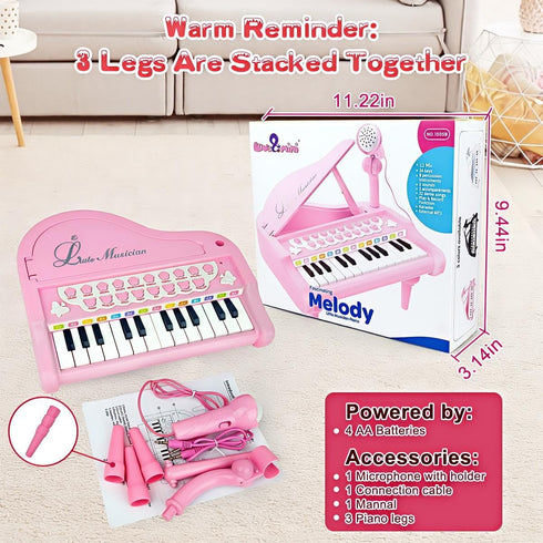 1+Years 24 Love&Mini Pink Piano Toys for Old Girls First Birthday Gifts Toddler Piano Music Toy Instruments with Keys