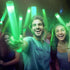Fun Central LED Foam Sticks - 12 Pack, 16-Inch, 3 Light-Up Modes for Mardi Gras & St Patricks Day (Green)