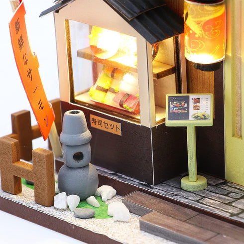DIY Miniature Dollhouse Kit - Tiny House with Furniture, 1:24 Scale Japanese Style Shop