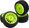 80mm/3.14" Rubber Tires & Plastic Wheel Rims 2.2 Inch 12mm Hex Hub Compatible with 1/10 HPI WR8 Off-Road Rally 1/14