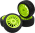80mm/3.14" Rubber Tires & Plastic Wheel Rims 2.2 Inch 12mm Hex Hub Compatible with 1/10 HPI WR8 Off-Road Rally 1/14