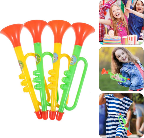 4pcs Large Air Horn Pump - Twisting Toy Horn for Safety Parties, Sports Events, Loud Noise Maker for Celebrations