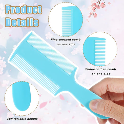 Lusofie 6Pcs Baby Comb Double Sided Dandruff Comb Fine Teeth Pet Comb Plastic Flea Lice Comb with Handle for Newborn