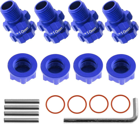 RC Wheel Hex Hubs Adapter 14mm to 17mm Widen 10mm Extended Wheel Hub Drive with Anti-dust Cap Nuts for Arrma 1/10