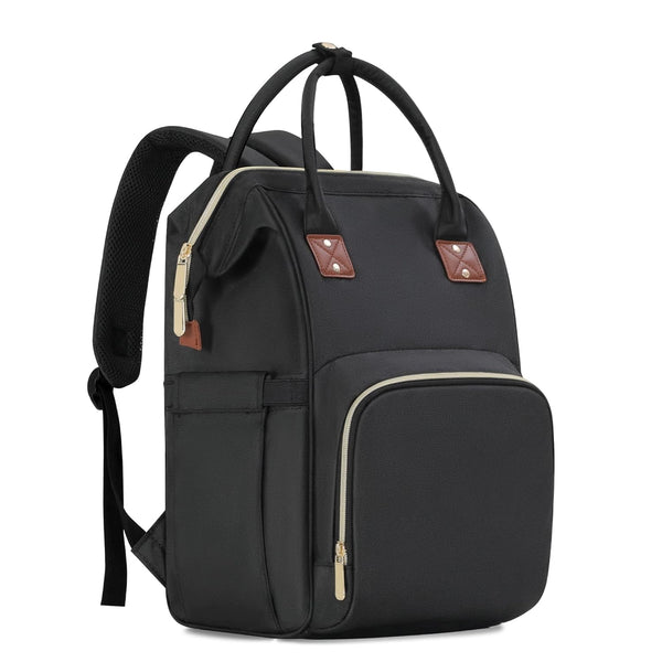 Femuar Diaper Bag Backpack, Multifunction Maternity Nappy Bag for Girls & Boys, Large Capacity, Dark Black