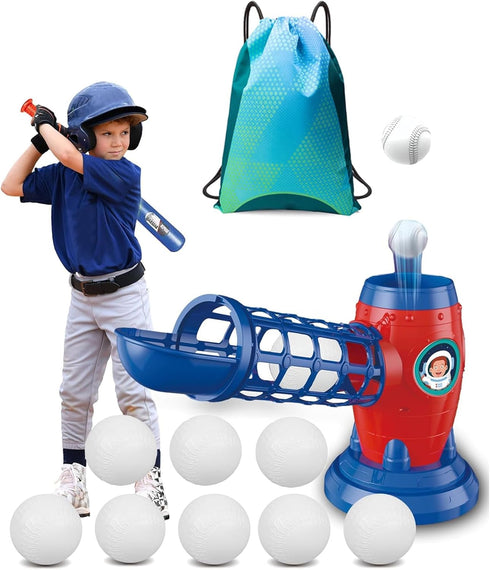 T Ball Set for Kids Toddlers, Electric Automatic Baseball Pitching Machine for Ages 3-8