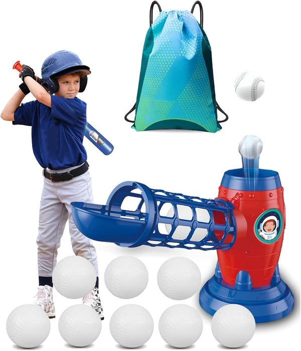 T Ball Set for Kids Toddlers, Electric Automatic Baseball Pitching Machine for Ages 3-8
