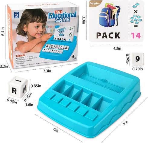 Learning Educational Toys, 2 in 1 Matching Letter and Number Games for Boys and Girls, Preschool Learning