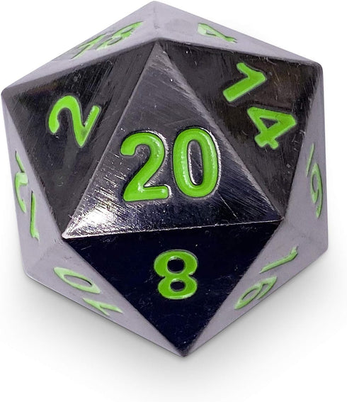 Poisoned Daggers - The Boulder D20 Metal RPG Dice by Norse Foundry, 45mm Polyhedral for Roleplaying Games