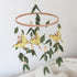 Goukurlsma Forest Crib Mobile for Girls Boys, Yellow Butterfly & Green Leaves Baby Mobile for Crib, Butterfly Mobile