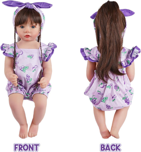2 Set 17-22 Inch BABESIDE Pcs Reborn Baby Doll Clothes for Babydolls, Fruit Pattern Baby Dolls Clothes Accessories