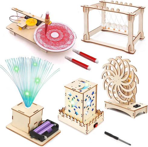 STEM Toys Wooden Building Kit for Kids Ages 8-12, Physics Science Wood Craft Set for DIY Projects