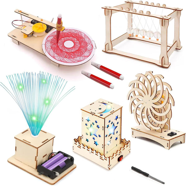 STEM Toys Wooden Building Kit for Kids Ages 8-12, Physics Science Wood Craft Set for DIY Projects