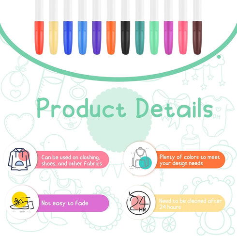 110 Set 24 12 24 50 1 Pcs DIY Baby Bibs Decorating Includes White Bibs, Fabric Markers, Stencils, Clothespins, Hemp