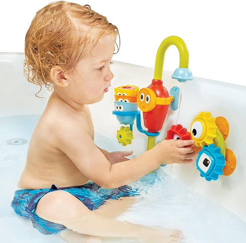 1-3) 3 Yookidoo Bay Bath Toddler Toys (Ages - Stackable Cups, Spinning Gears, Hose & Spout for Water Play - Mold Free