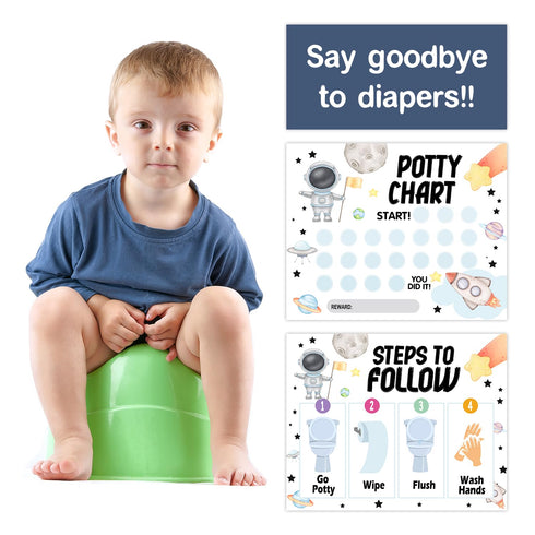 HOUSPEAK 10 216 Astronaut Potty Reward Sticker Chart for Toddlers Boys Girls, Sheets Training Chart with Stickers