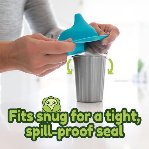 Healthy Sprouts 5 Pack Silicone Sippy Cup Lids - Spill Proof, Fits Any Cup, BPA-Free, Durable & Soft for Babies