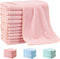 Hahafelt 6 Pack Pink Baby Burp Cloths for Boys and Girls Coral Fleece