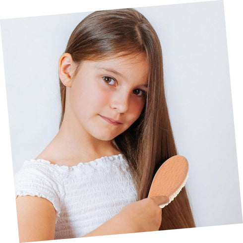 Set Natural Wool Brush and Comb for Gentle Newborn Hair Care
