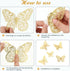 3D Gold Butterfly Wall Decor, 3 Sizes 4 Styles Butterfly Party Decorations, Removable Stickers for Room Mural (Gold,