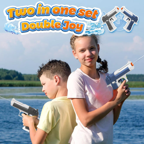 2 Pack Squirt Gun Water Blaster - Water Pistol Toys for Kids, Ideal Summer Gifts for Outdoor Shooting Game