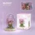 Cherry Blossom Bonsai Tree House Building Set - 1382 Pcs Micro-Particle Ideas with String Lights and Wooden Base