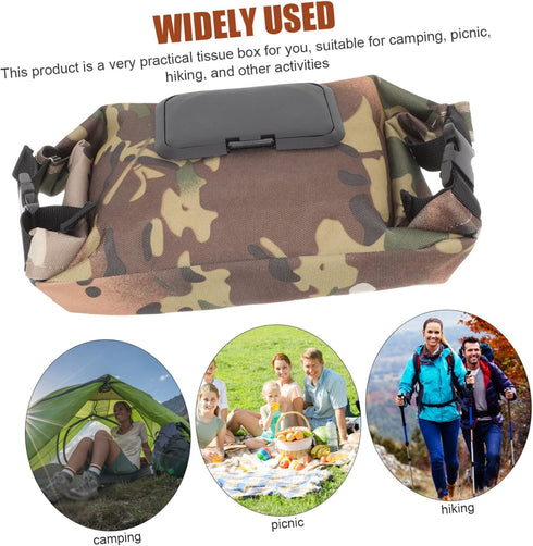 COLLBATH Canvas Camping Tissue Box Wear Resistant Wet Tissue Storage Napkin Holder for Outdoor Use Travel and Kitchen