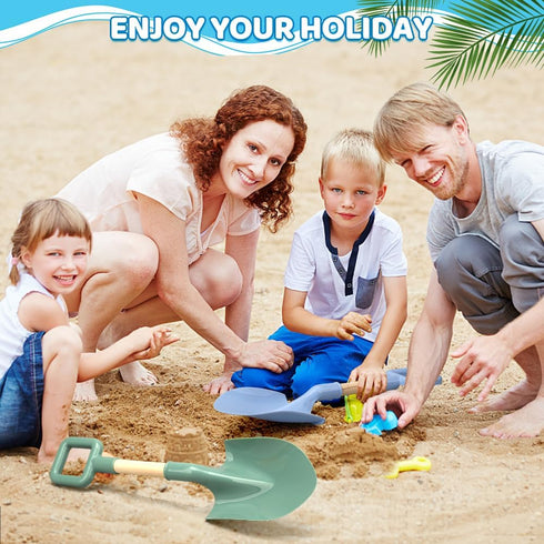 Dilabnba 16in/40cm Kids Beach Spades Sand Shovels Toy, Sturdy Wood Handle ABS Plastic Shovel for Garden Sand Beach