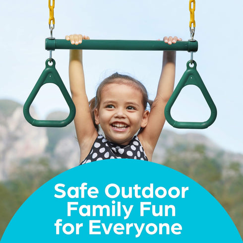 Sets Swingset Set 18" 48" Jungle Gym Kingdom Swing for Backyard, Monkey Bars & Accessories - Includes Trapeze Swing Bar