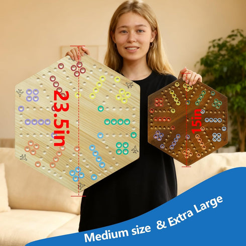 6 4 6 24 6 Original Marble Game Wahoo Board Game Double Sided Painted Wooden Fast Track Board Game for Friends