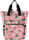 SUABO White Flowers Green Ladybugs Pattern Baby Diaper Bag Backpack Large Bag Waterproof