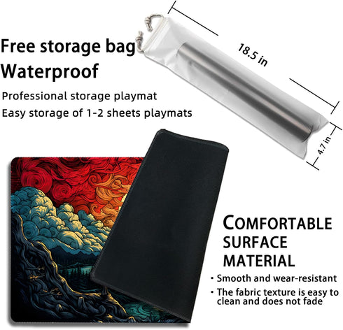 MTG Playmat with Free Storage Bags - Game Mat 24 x 14 inches for TCG and Board Games