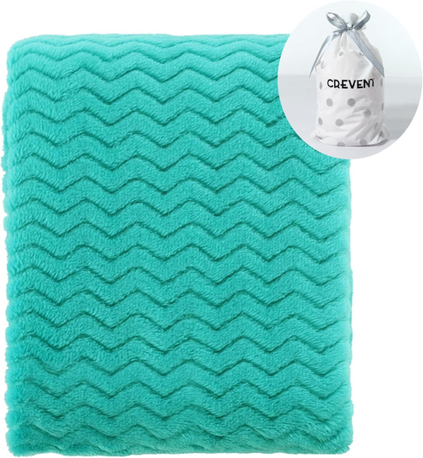 CREVENT 30''X40'' Soft Cozy Warm Baby Blankets - Solid Color for Boys Girls, All Season Use, Newborn Essentials (Wave