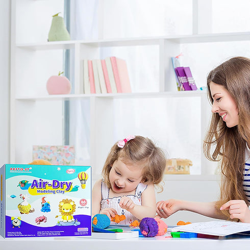 66 Air Dry Clay Colors, Modeling Clay for Kids, DIY Model Magic Clay, Molding Clay Kit with Sculpting Tools, Non-Sticky