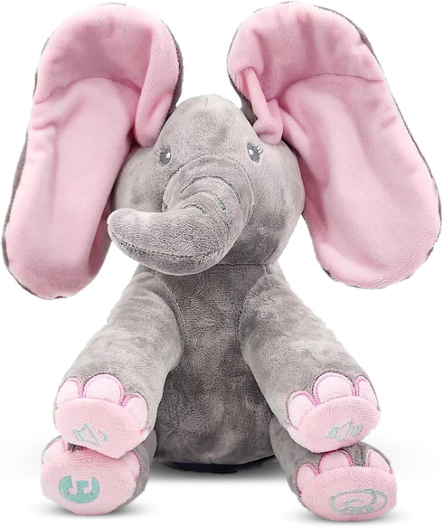 Dimple Kaia Peek A Boo Elephant Toy, Interactive Singing Stuffed Animal Plush