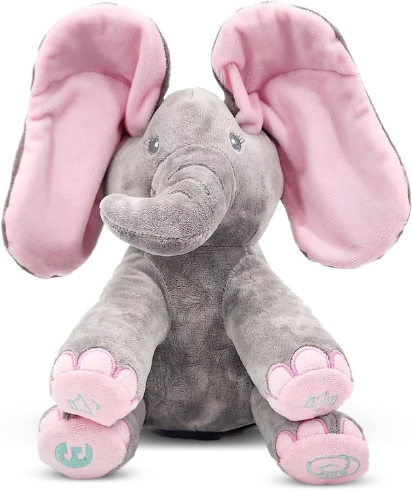 Dimple Kaia Peek A Boo Elephant Toy, Interactive Singing Stuffed Animal Plush