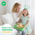 Set 3 4 5 6 7 8 Kids Kitchen Knife for Real Cooking with Storage Box Green, Montessori Kitchen Toy with Cutting Board