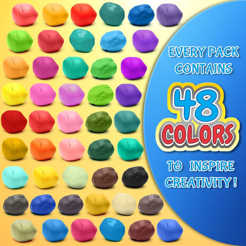 ESSENSON Magic Clay - Air Dry Clay 48 Colors, Modeling Clay for Kids with Tools, Soft & Ultra Light, Toys Gifts for Age 3 4 5 6 7 8+ Years Old Boys Girls Kids by ESSENSON