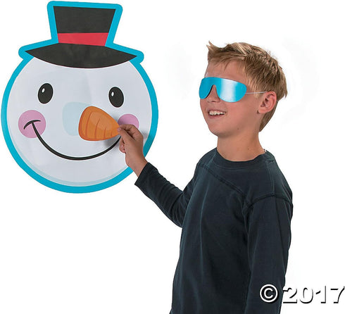Pin The Nose on The Snowman Christmas Holiday Party Game with Blindfold & Instructions