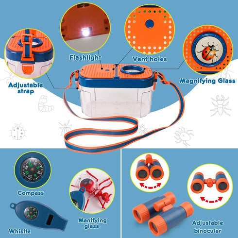 Meland Kids Camping Set with Tent, Pretend Play Outdoor Toy for Toddlers Birthday Gift