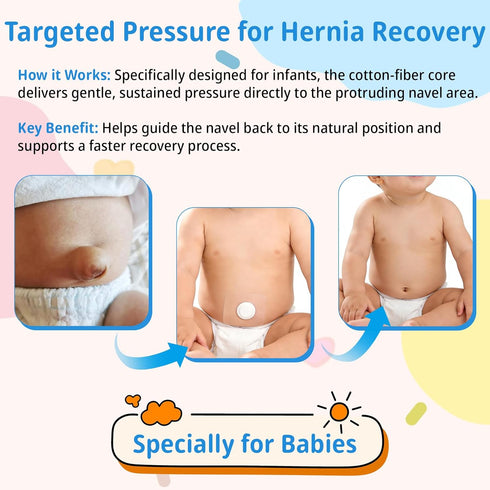 Patches(10 2pcs Baby Belly Navel Pieces), Cotton Pads for Baby Belly Button Hernia, with Baby Belly Button Bandfor