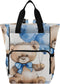 SUABO Baby Diaper Bag Backpack Watercolor Bear with Blue Bow Large Bag Waterproof