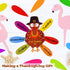 FEPITO 105 PCS DIY Turkey Craft Kit - Colorful Feathers, Dot Glues, Thanksgiving Stickers for School Activities