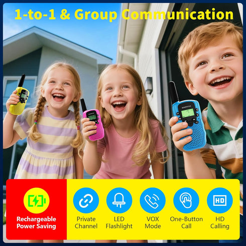 Soopotay 3 4 5 6 7 8 9 10 Rechargeable Walkie Talkies for Kids, Walkie Talkie Toys for Girls Boys, Outdoor Toys/Outside