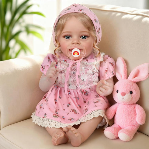 20 Inch Set 3+ CHAREX Realistic Reborn Baby Doll Girl Lifelike Real Life Handmade Newborn Toddler, Soft Cuddly Weighted