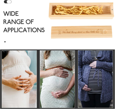 PRETYZOOM Wooden Pregnancy Test Keepsake Box Delicate Announcement Storage Case for Newborn Memories Charming