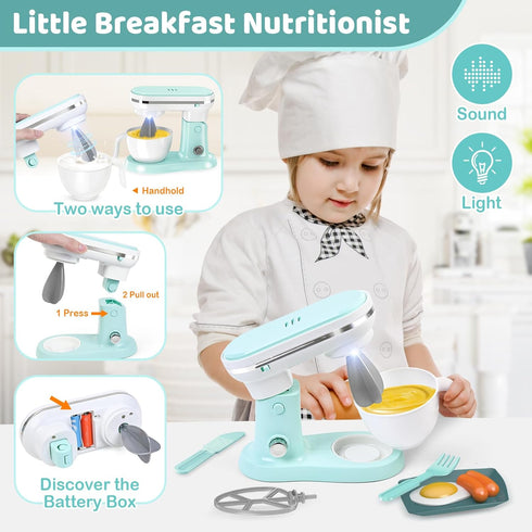 Set Playset, 3 4 5 6 7 8 Shemira Play Kitchen Accessories, Play Kitchen Appliances Toy with Coffee Maker, Blender