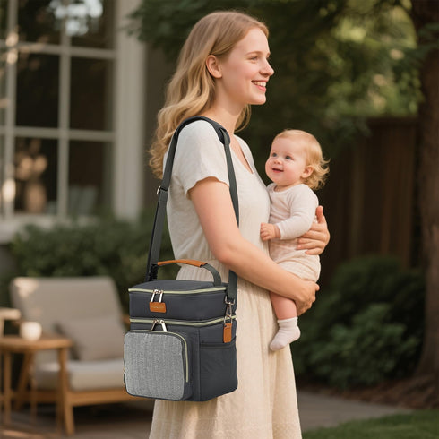 Pack 6 9 Double Layer Breastmilk Cooler Bag with Ice Insulated Travel Bag for Baby Bottle Breast Milk Storage & Feeding