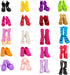 Barwa 10 Pairs Doll Shoes Accessories for Doll Fashion High Heels Sandals Boots Shoes Pack